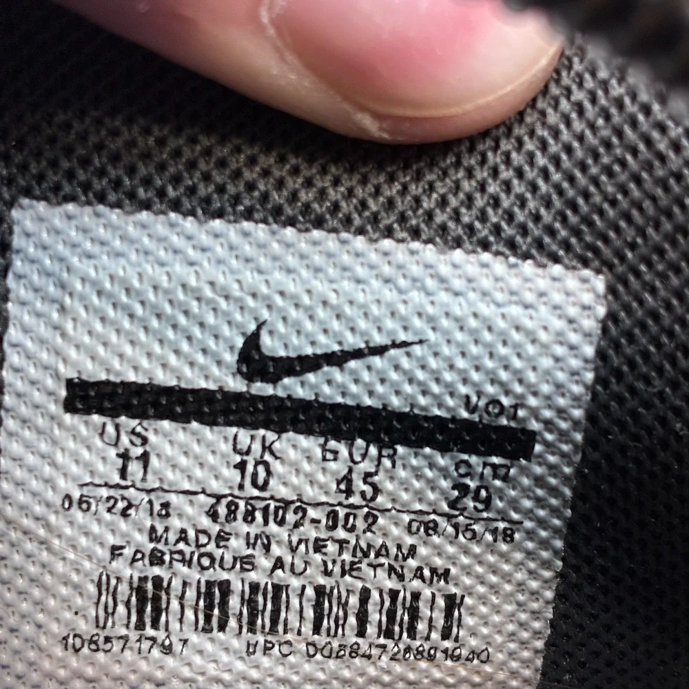 Nike Air Ring Leader Low Men's 11 Dark Grey Basketball Shoes 488102-002